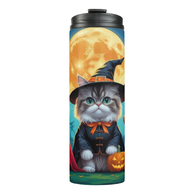 Persian Cats Pumpkin Halloween Funny Thermal Tumbler (Front)