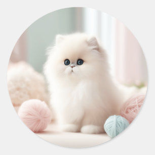 Persian Cat's Soft Pastel Dream Classic Round Sticker