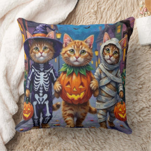 Persian Cats Trick-or-Treating  Halloween Costumes Cushion