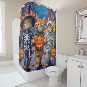 Persian Cats Trick-or-Treating  Halloween Costumes Shower Curtain