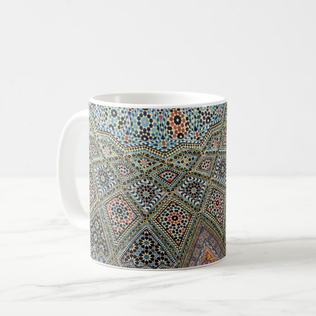 Persian ceramic tile pattern coffee mug (Front Left)