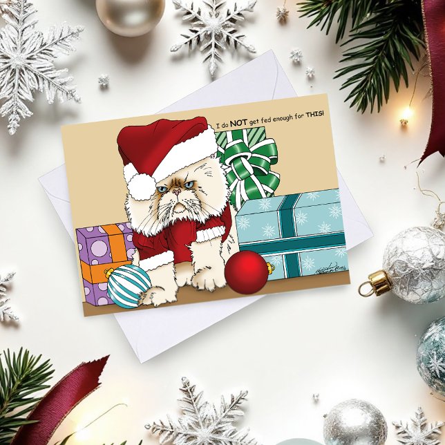 Persian Christmas Cat Holiday Card (Creator Uploaded)