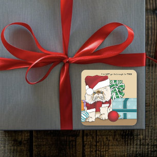 Persian Christmas Cat Square Sticker