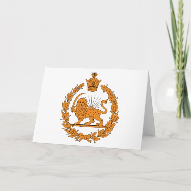Persian Coat of Arms Greeting Card (Front)