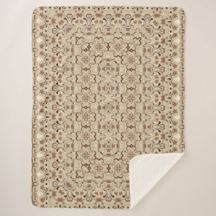 Persian coloured carpet sherpa blanket