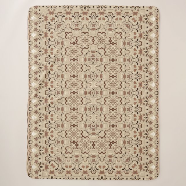 Persian coloured carpet sherpa blanket (Front)