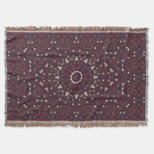 Persian coloured carpet throw blanket