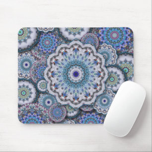 persian damask mosaic flowers mandala chic elegant mouse mat