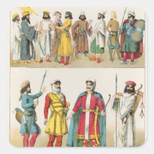 Persian Dress, from 'Trachten der Voelker', 1864 Square Sticker
