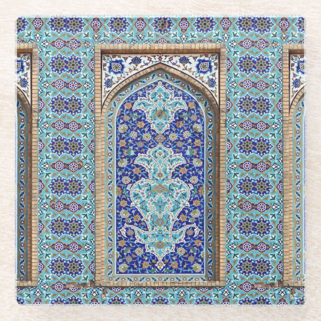 Persian elaborate tiled mural design  coaster (Front)