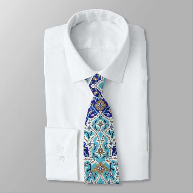 Persian elaborate tiled mural design tie (Tied)