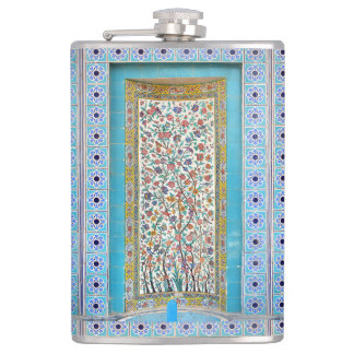 Persian elaborate tiled mural       hip flask