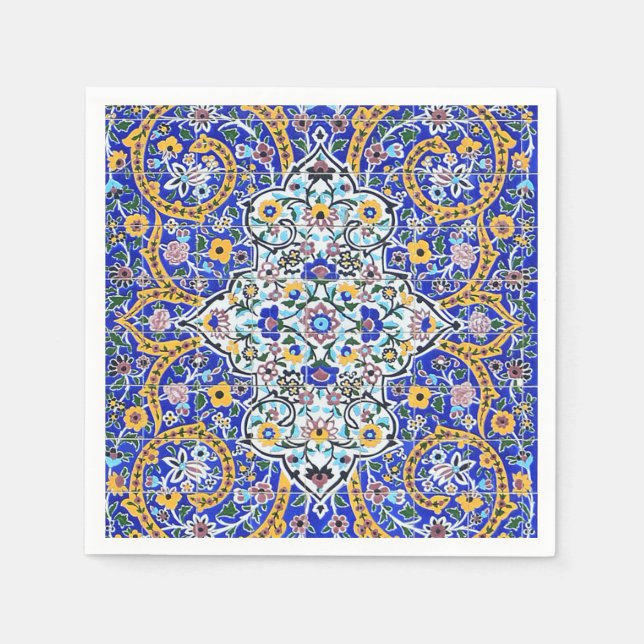 Persian elaborate tiled mural      napkin (Front)