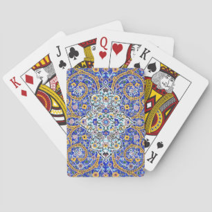 Persian elaborate tiled mural  playing cards
