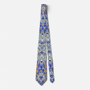 Persian elaborate tiled mural tie