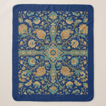 Persian Floral Arabesque Pattern Royal Blue