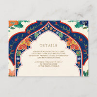 Persian Floral Inlay Cream Muslim Wedding Details
