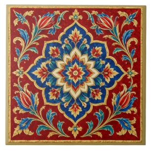 Persian Floral Medallion Mural Tile