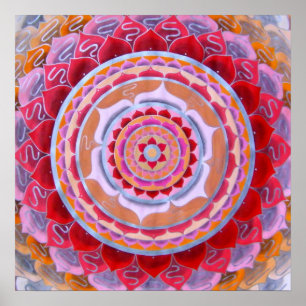 Persian flower Mandala Poster