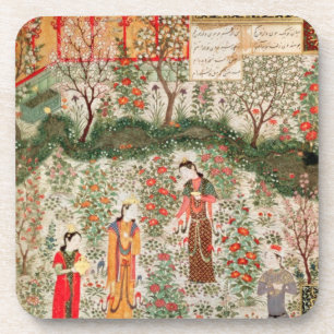 Persian Garden, 15th century (w/c on paper) Coaster
