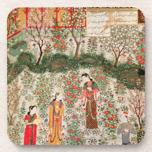 Persian Garden, 15th century (w/c on paper) Coaster (Front)