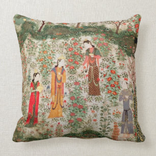 Persian Garden, 15th century (w/c on paper) Cushion