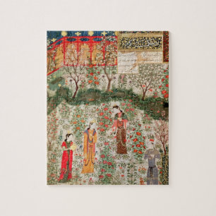 Persian Garden, 15th century (w/c on paper) Jigsaw Puzzle