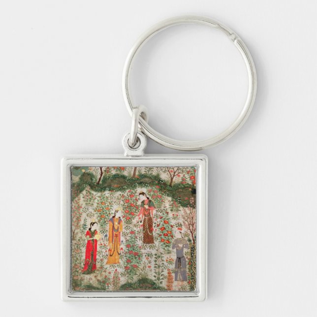 Persian Garden, 15th century (w/c on paper) Key Ring (Front)