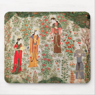 Persian Garden, 15th century (w/c on paper) Mouse Mat