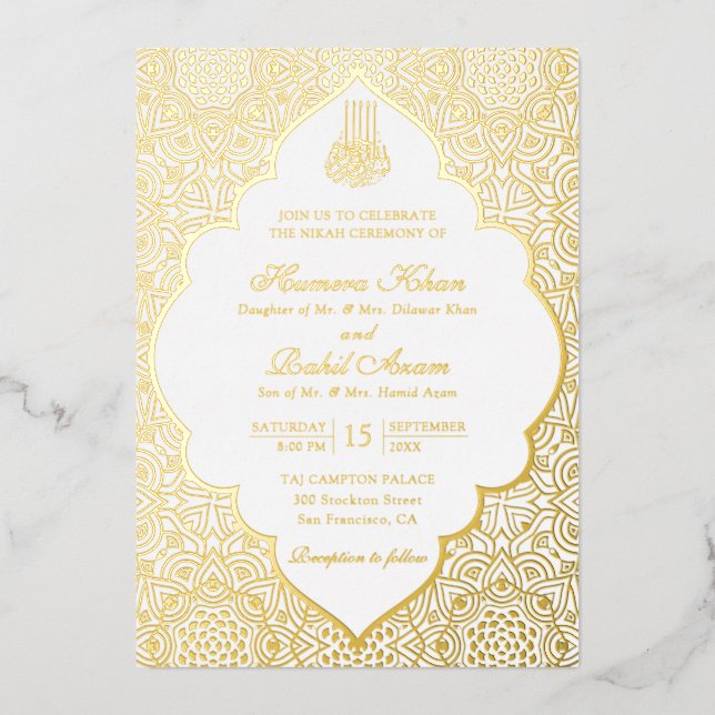 Persian Girih Artistic Laced Islamic Wedding (Front)