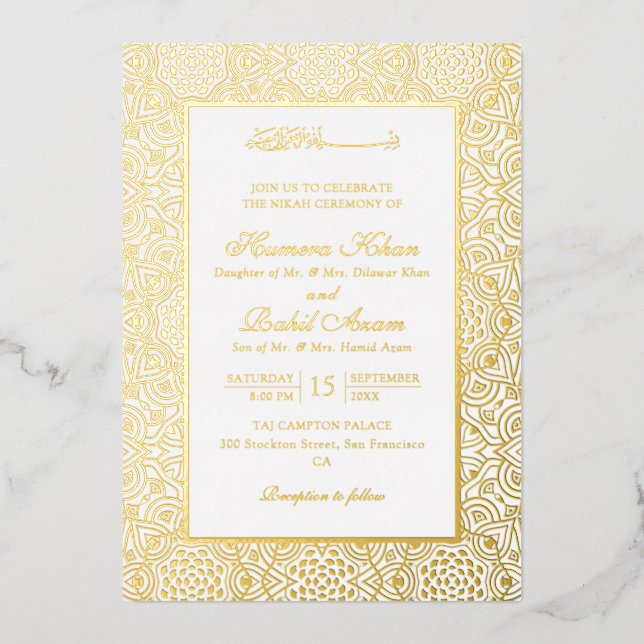 Persian Girih Artistic Laced Islamic Wedding (Front)