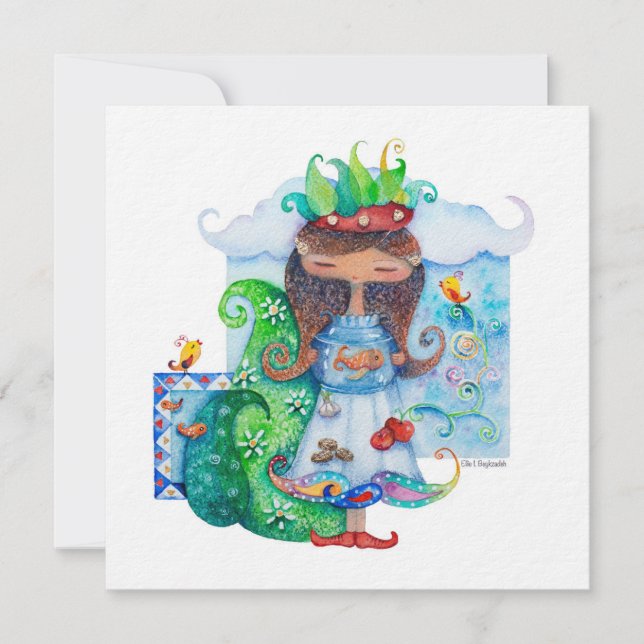 Persian Girl Holiday Card (Front)