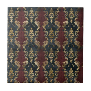 Persian Gold Damask Noir Pattern (1) Tile