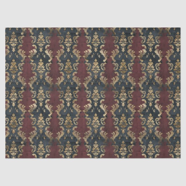 Persian Gold Damask Noir Pattern (1) Tissue Paper (Front)