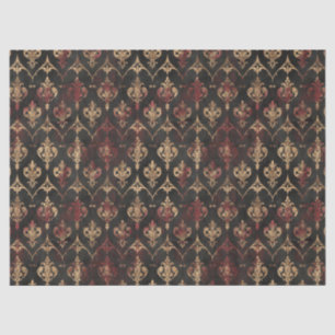 Persian Gold Damask Noir Pattern (5) Tissue Paper