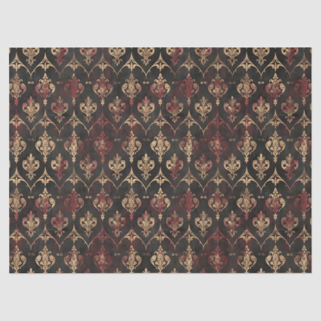 Persian Gold Damask Noir Pattern (5) Tissue Paper (Front)