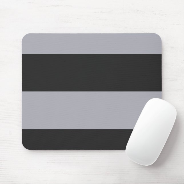 Persian Grey and Grey Simple Extra Wide Stripes Mouse Mat (With Mouse)