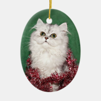 Persian kitten Christmas Ceramic Tree Decoration