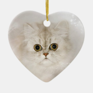Persian kitten face ceramic tree decoration