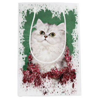 Persian Kitty cat Christmas Medium Gift Bag