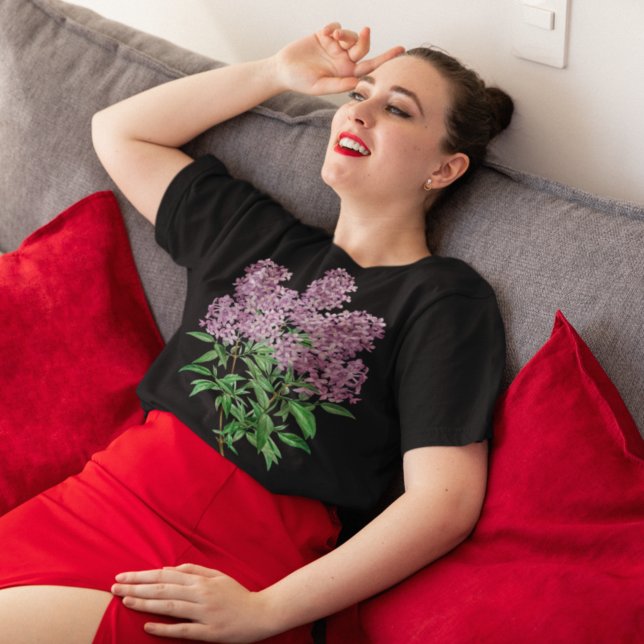 Persian Lilac Vintage Botanical Illustration T-Shirt (Creator Uploaded)