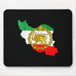 Persian lion, iran map, iranian flag, lion & mouse mat