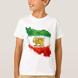 Persian Lion & Sun Kids T-Shirt Iran Map Boys Sh
