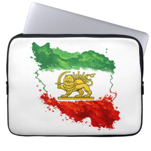 Persian Lion & Sun Laptop Sleeve   Iran Map Laptop