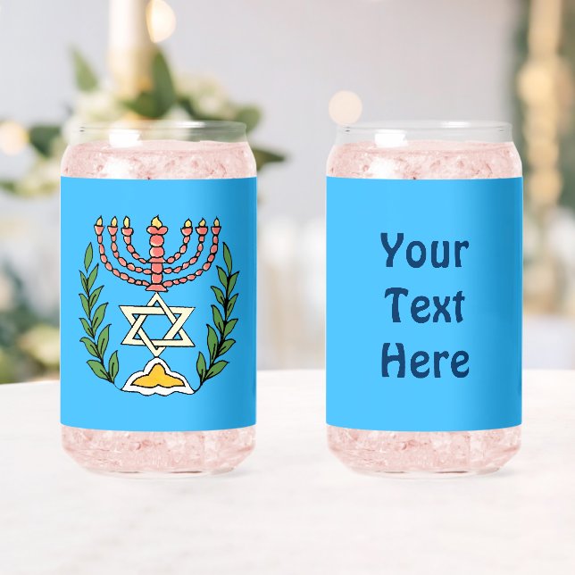Persian Magen David Menorah Can Glass (Insitu (Wedding))