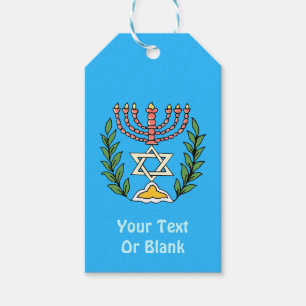 Persian Magen David Menorah Gift Tags