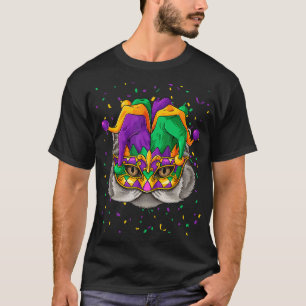Persian Mardi Gras Cat Face Carnival Jester Festiv T-Shirt