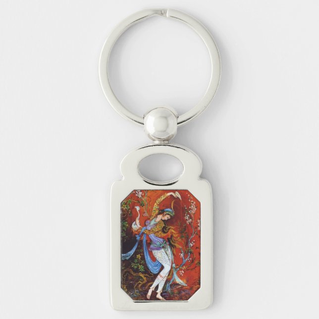 Persian Miniature Dancing Nymph Key Ring (Front)