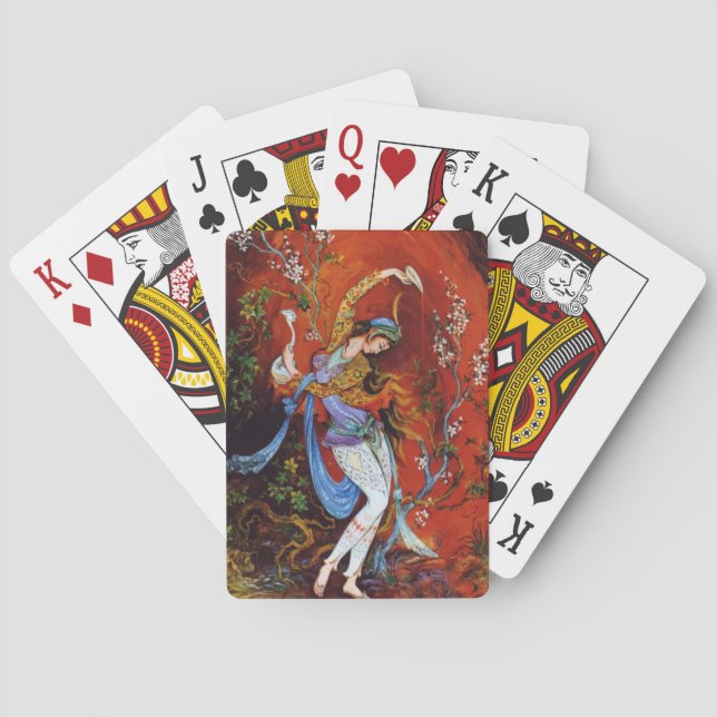Persian Miniature Dancing Nymph Playing Cards (Back)