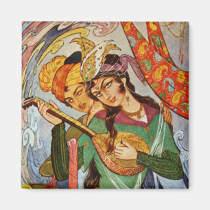 Persian Miniature Nymph with setar Magnet